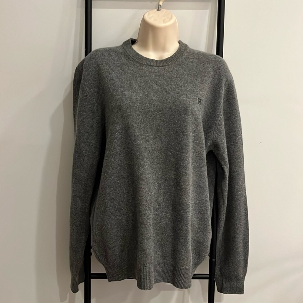 Hackett London Men's Lambswool Gray Pullover Sweater Round Neck Size M